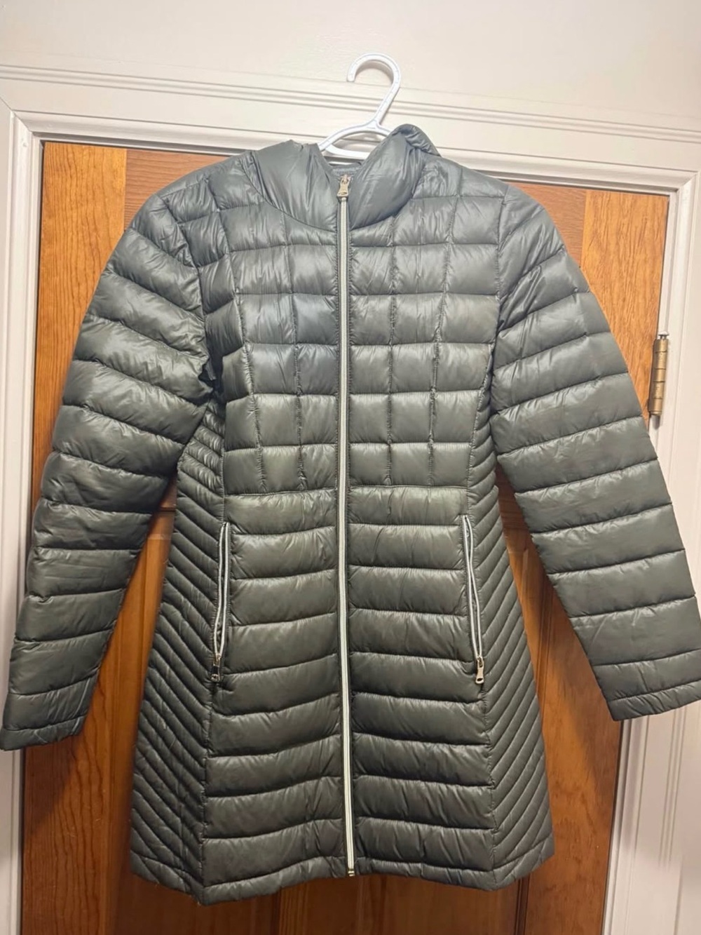 Calvin Klein Quilted Long Puffer Jacket - Gray